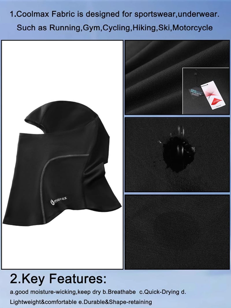 Omenex Balaclavas,Quick Sweat Away Quick Dry US CoolMax Fabric Specially Designed for Sportswear UPF 50+Sun Wind Protection - Image 3